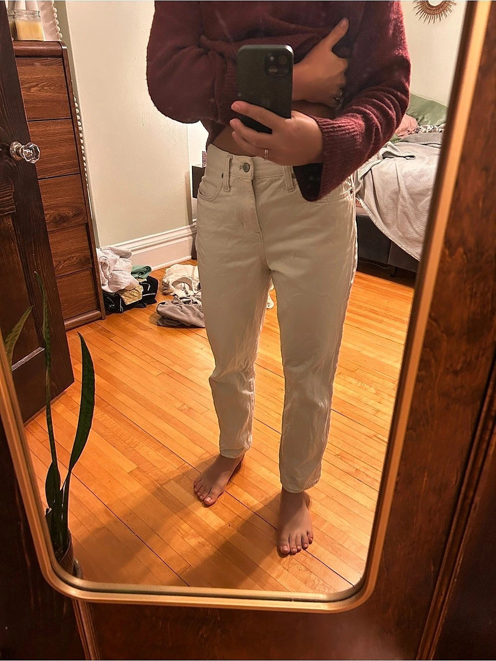J crew Slouchy Boyfriend Jean Jeans in Cream Waist 26